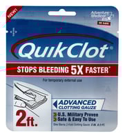 Adventure Medical Kits 50200025 QuikClot Stop Bleeding White Clotting Gauze