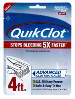 Adventure Medical Kits 50200026 QuikClot Stop Bleeding White 3" X 48" Clotting Gauze