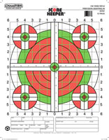 Champion Targets 45796 Score Keeper Sight-In Bullseye Paper Hanging 100 Yds Pistol/Rifle Large Green/Orange 12 PK