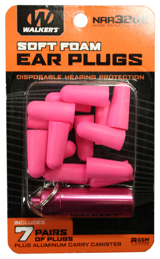 Walkers GWPPLGCANPK Foam Ear Plugs 32 DB Pink Adult 7 Pair