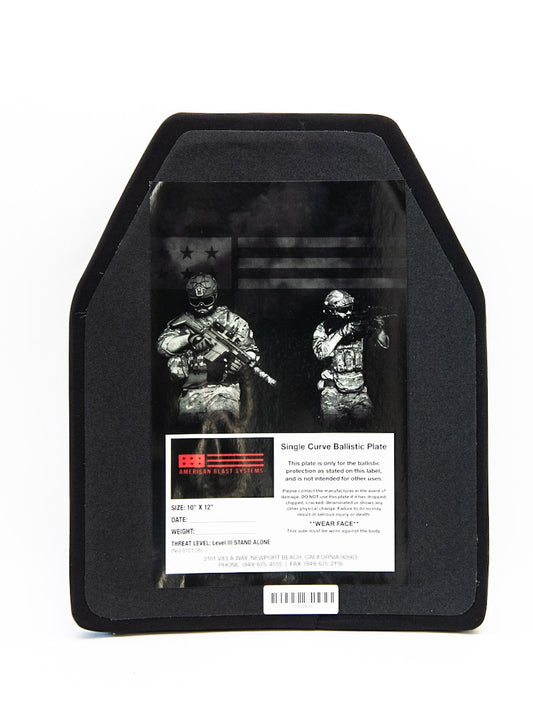 2.2 lbs. Level III Stand Alone Ballistic Plate