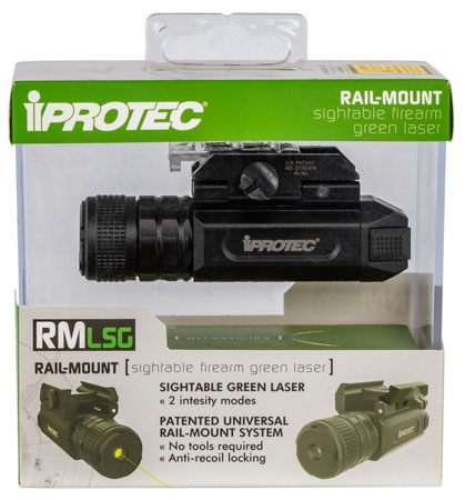 IProtec 6569 RMLSG 2mW Low/5mW High Green Laser With 532nM Wavelength & Black Finish For Rail-Equipped Pistol, Rifle & Shotgun (Except Subcompact Variants)