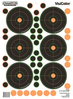 Champion Targets 46135 VisiColor Self-Adhesive Paper Pistol/Rifle Multi Color 3" Bullseye Includes Pasters 5 Pack