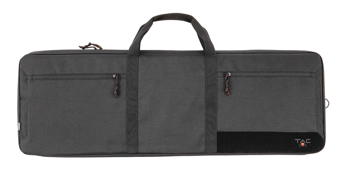 Tac Six 10821 Division Tactical Case Made Of Black 600D Polyester With Lockable Zippers, Workstation/Gun Mat, Storage Pockets & Carry Handle 38" L X 13" H X 2" W Interior Dimensions