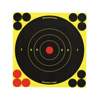 Birchwood Casey 34512 Shoot-N-C Reactive Target Self-Adhesive Paper Black/Yellow 6" Bullseye Includes Pasters 12 PK