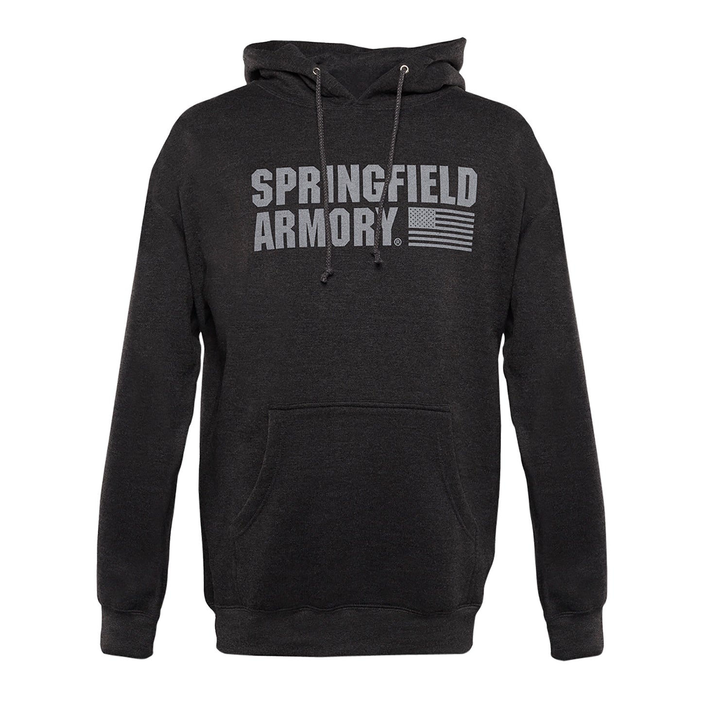 Springfield Armory GEP1663S Springfield Flag Logo Mens Charcoal Gray Long Sleeve Small