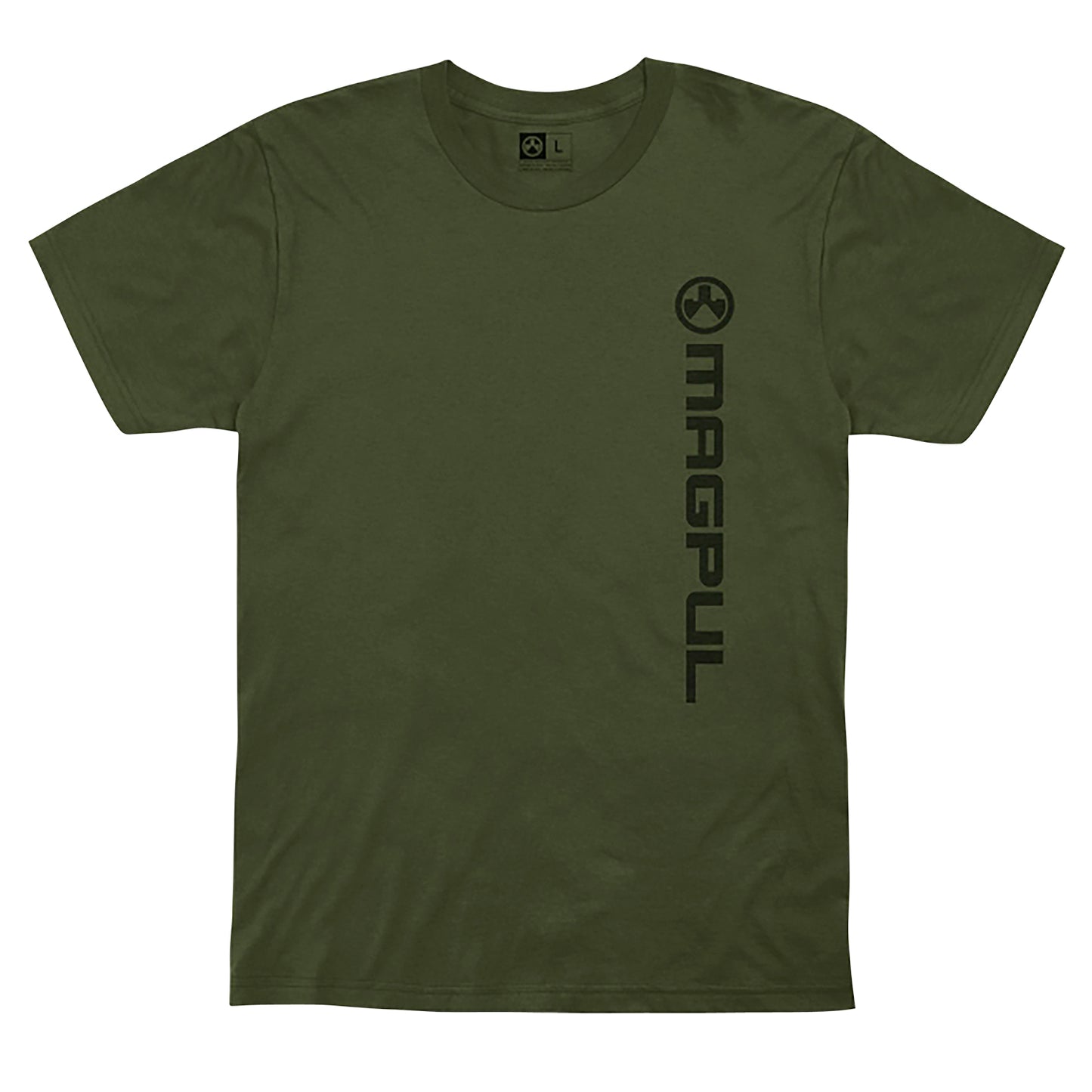 Magpul MAG1113-316-S Vertical Logo Olive Drab Cotton Short Sleeve Small