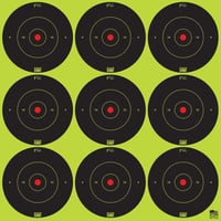 Pro-Shot 2BGREEN108 SplatterShot Black/Green Self-Adhesive Paper Impact Enhancement 2" Bullseye 108 Targets/12 Sheets