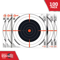 EZ-Aim 15334100 Shooting Target Bullseye Paper Hanging 12" X 12" Black/White 100 Per Pack