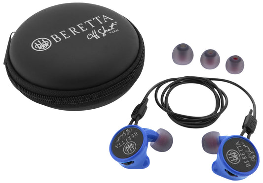 Beretta USA CF081A215605B5 Mini Headset Comfort Plus Silicone Ear Piece 32 DB In The Ear Blue/Black