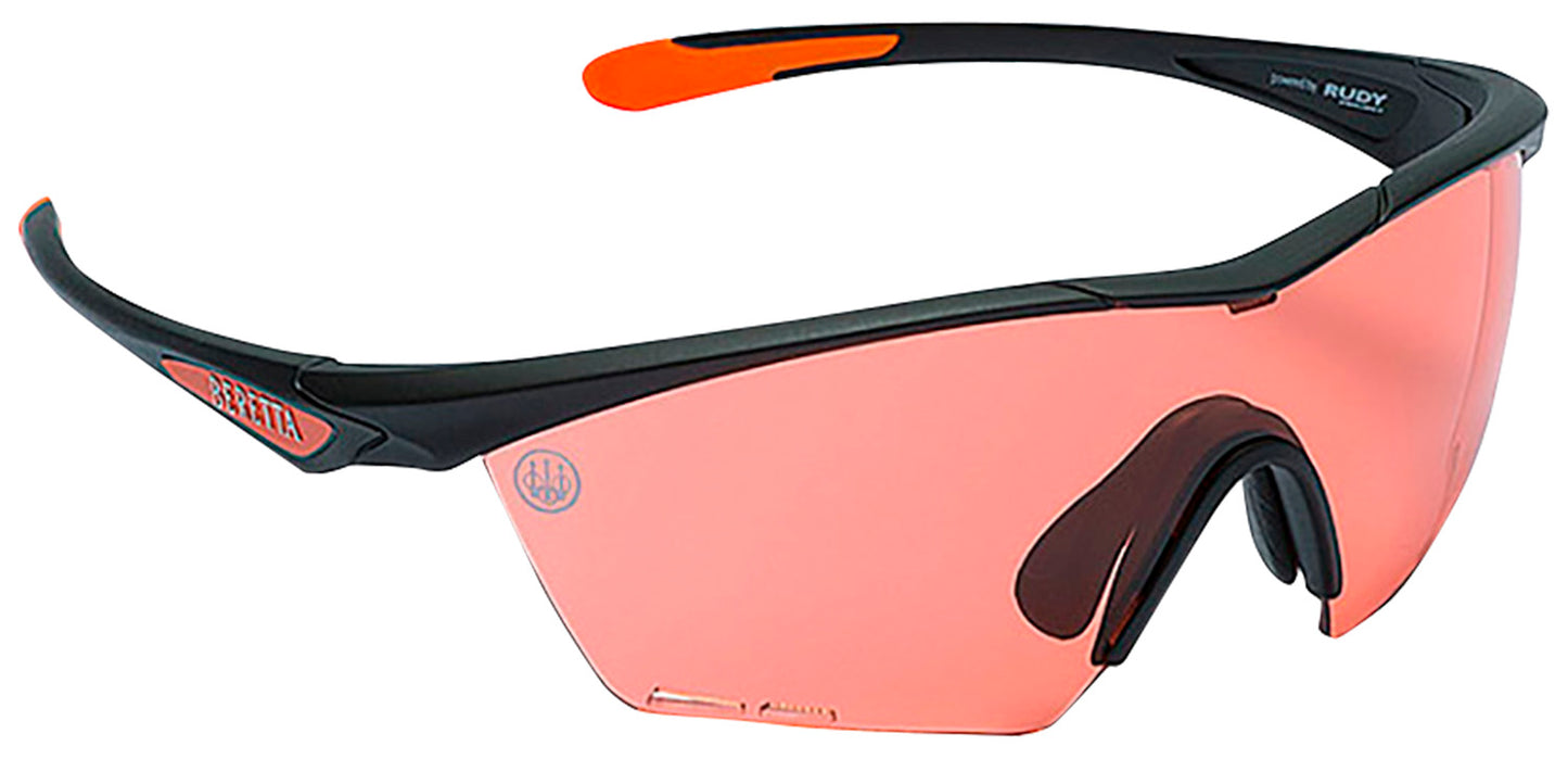 Beretta USA OC031A2354039FUNI Clash Shooting Glasses Scarlet Lens Black With Orange Accents Frame