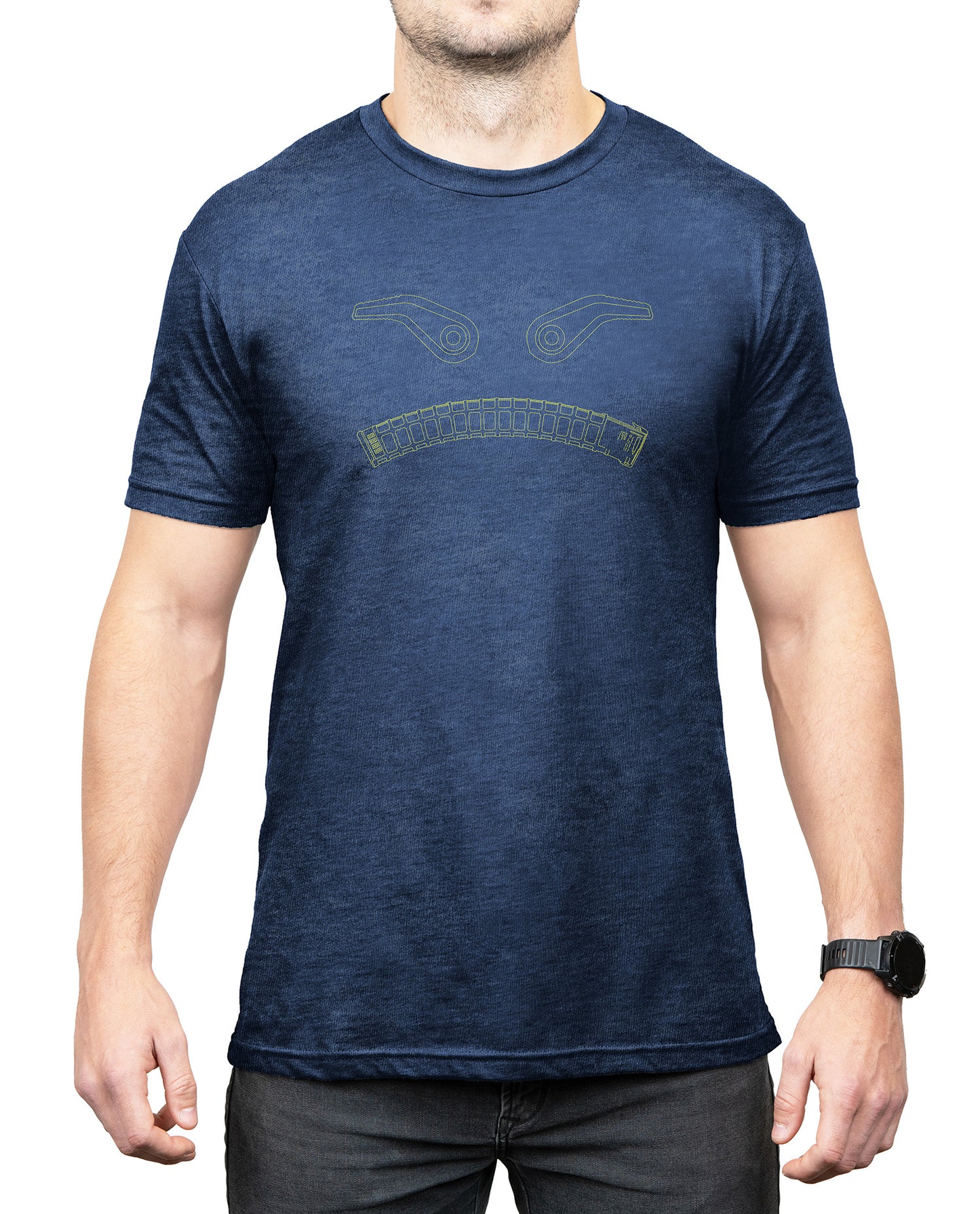 Magpul MAG1268411M Magmouth Navy Heather Cotton/Polyester Short Sleeve Medium