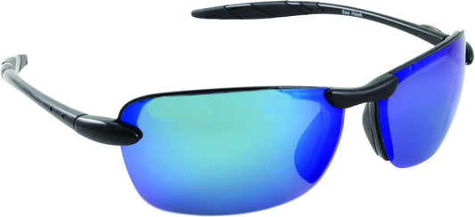 Sea Striker 222 Sea Hawk Sunglasses Black Frame/Blu Mirror Polarized