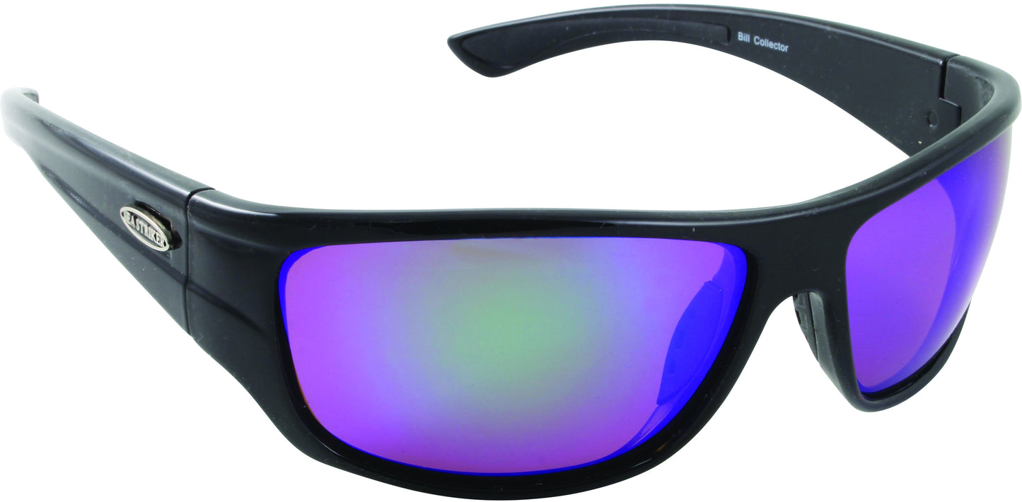 Sea Striker 225 Bill Collector Sunglasses Black Frame/Blu Mirror