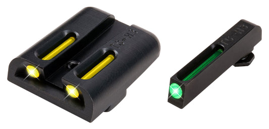 TruGlo TG131GT2Y TFO Black | Green Tritium & Fiber Optic Front Sight Yellow Tritium & Fiber Optic Rear Sight