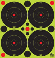 Pro-Shot 3BGREEN48 SplatterShot Black/Green Self-Adhesive Paper Impact Enhancement 3" Bullseye 144 Targets/12 Sheets Includes Pasters