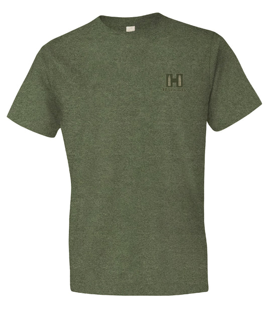 Hornady 99600L Hornady T-Shirt OD Green Cotton Polyester Short Sleeve Large