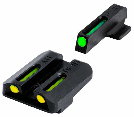 TruGlo TGTG131ST1Y TFO Black | Green Tritium & Fiber Optic Front Sight Yellow Tritium & Fiber Optic Rear Sight