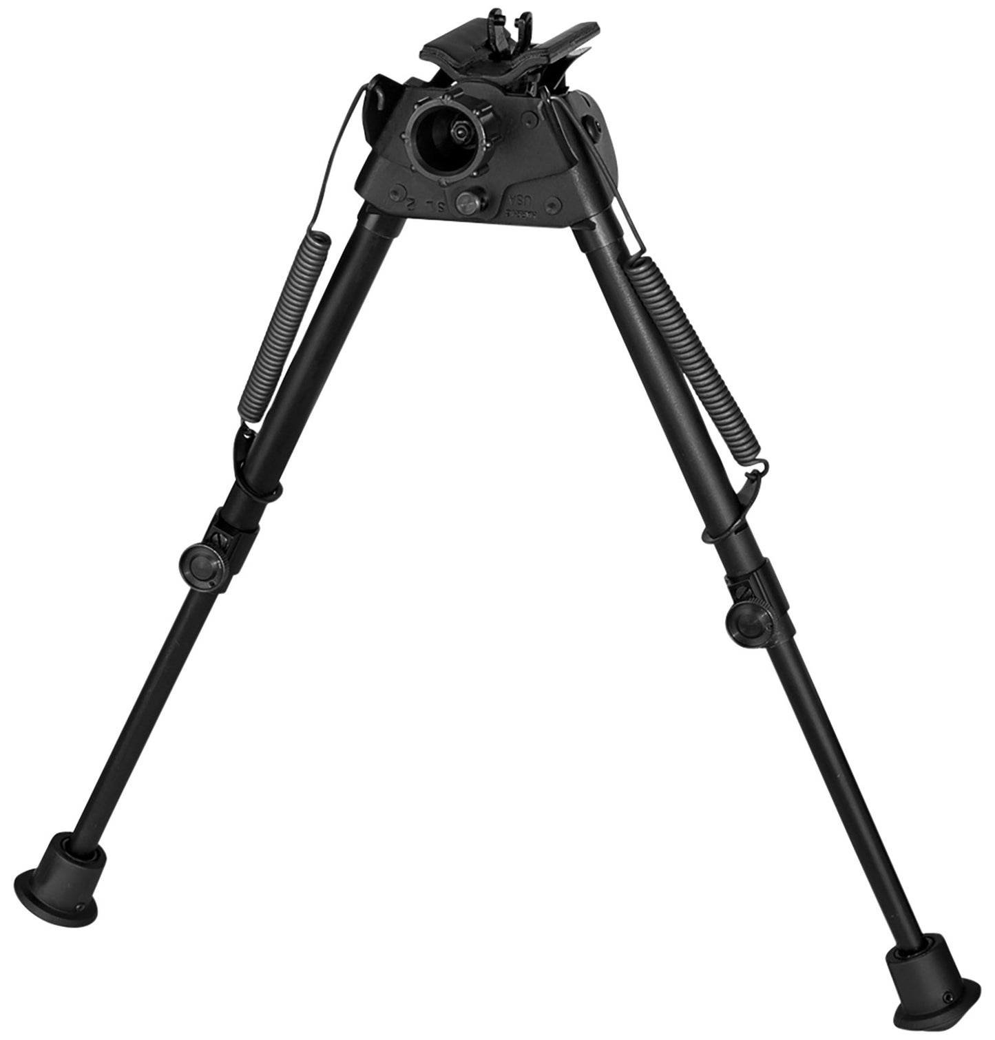 Harris Bipods S-L2 Swivel L Swivel Stud, 9-13", Black Steel/Aluminum, Self-Leveling Legs, Rubber Feet