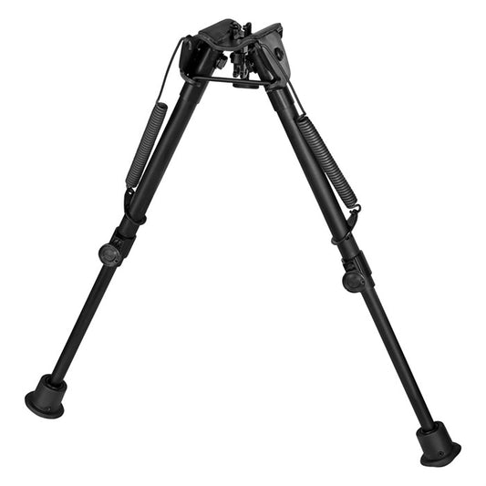 Harris Bipods 1A2-L2 Non-Swivel L Swivel Stud, 9-13", Black Steel/Aluminum, Self Leveling Legs, Rubber Feet (No Sling Stud Provision)