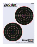 Champion Targets 45826 VisiColor 5" Double Bullseye Paper Self-Adhesive 8.50" X 11" Multi-Color 10 Pack