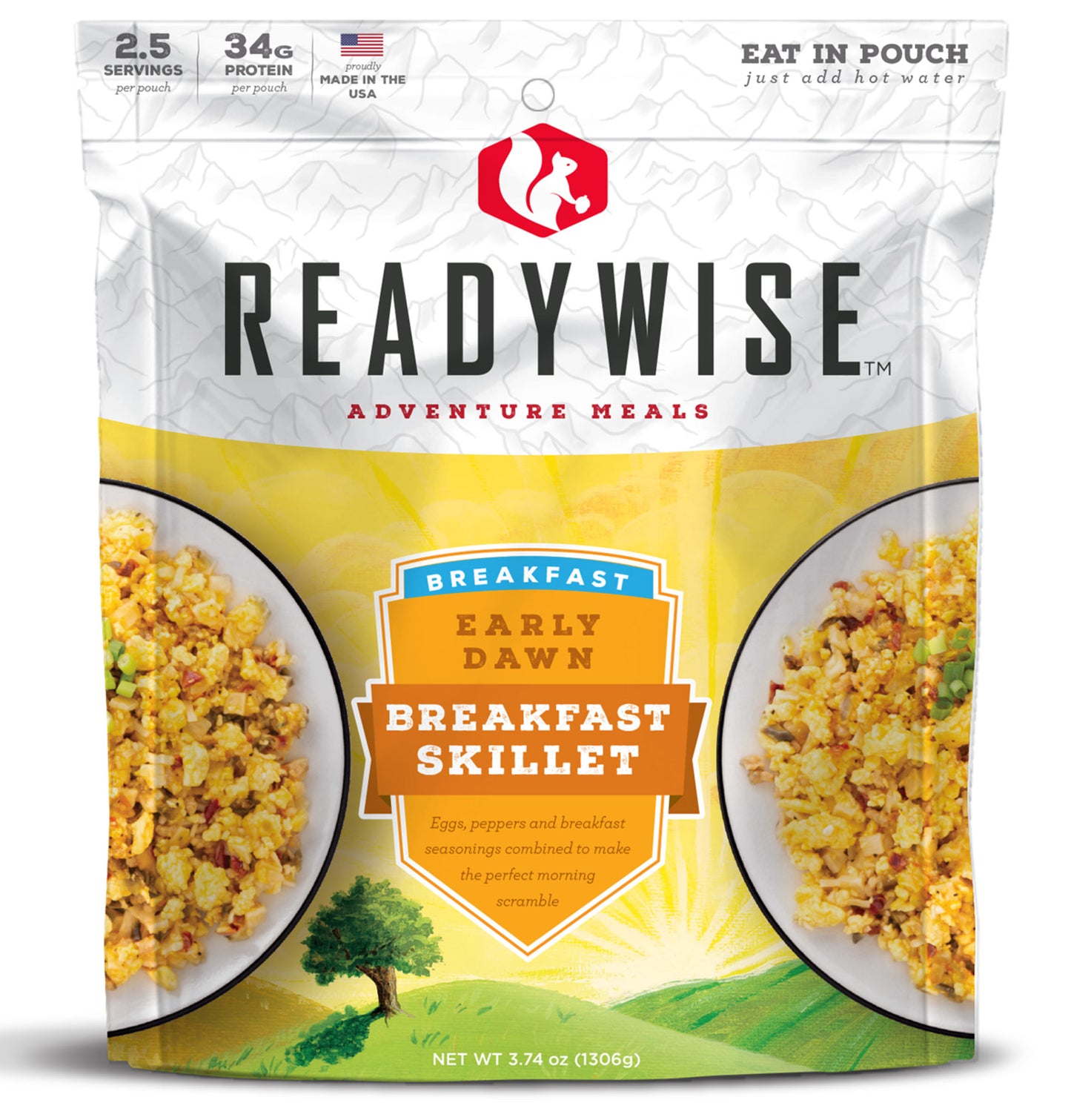 ReadyWise RW05012 Outdoor Food Kit Early Dawn Egg Scramble Breakfast Entree 2.5 Servings In A Resealble Pouch, 6 Per Case