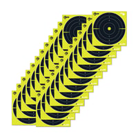 EZ-Aim 15213 Splash Reactive 8" Bullseye Hanging Paper 8" X 8" Black/Yellow White 25 Per Pkg