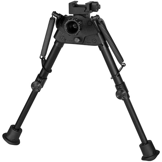 Harris Bipods S-BR2P Swivel BR Picatinny, 6-9", Black Steel/Aluminum, Self Leveling Legs, Rubber Feet