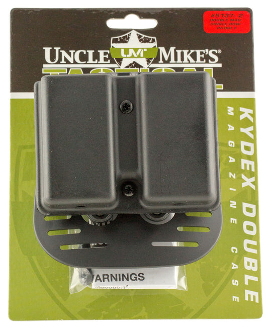 Uncle Mikes 51372 Kydex Double Mag Case Double Black Kydex Paddle Belts 1.75" Wide