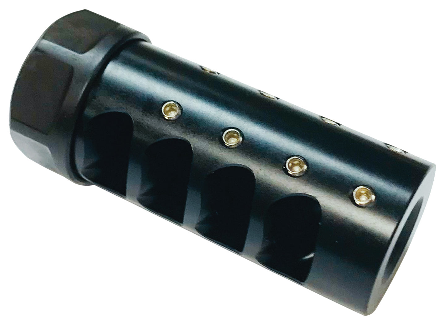 American Precision Arms G3L5838N Gen 3 Little Bastard Self Timing Brake Black Nitride Stainless Steel With 5/8"-24 Tpi Threads, 2.55" OAL & 1" Diameter For 338 Cal Rifle