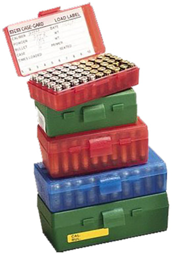 MTM P50-38-10 Case-Gard Ammo Box 50 Round Flip-Top 38 - 357, Green