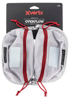 Vertx VTX5195AGYNA Overflow Pouch Small Size Made Of White Nylon With Mesh & Red Accents, YKK Zipper & Durable Hook Back Panels 5" W X 5" H Dimensions