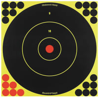 Birchwood Casey 34012 Shoot-N-C Reactive Target Self-Adhesive Paper Air Rifle/Centerfire Rifle/Rimfire Rifle Black/Yellow 200+ Yds Bullseye Includes Pasters 5 Pack