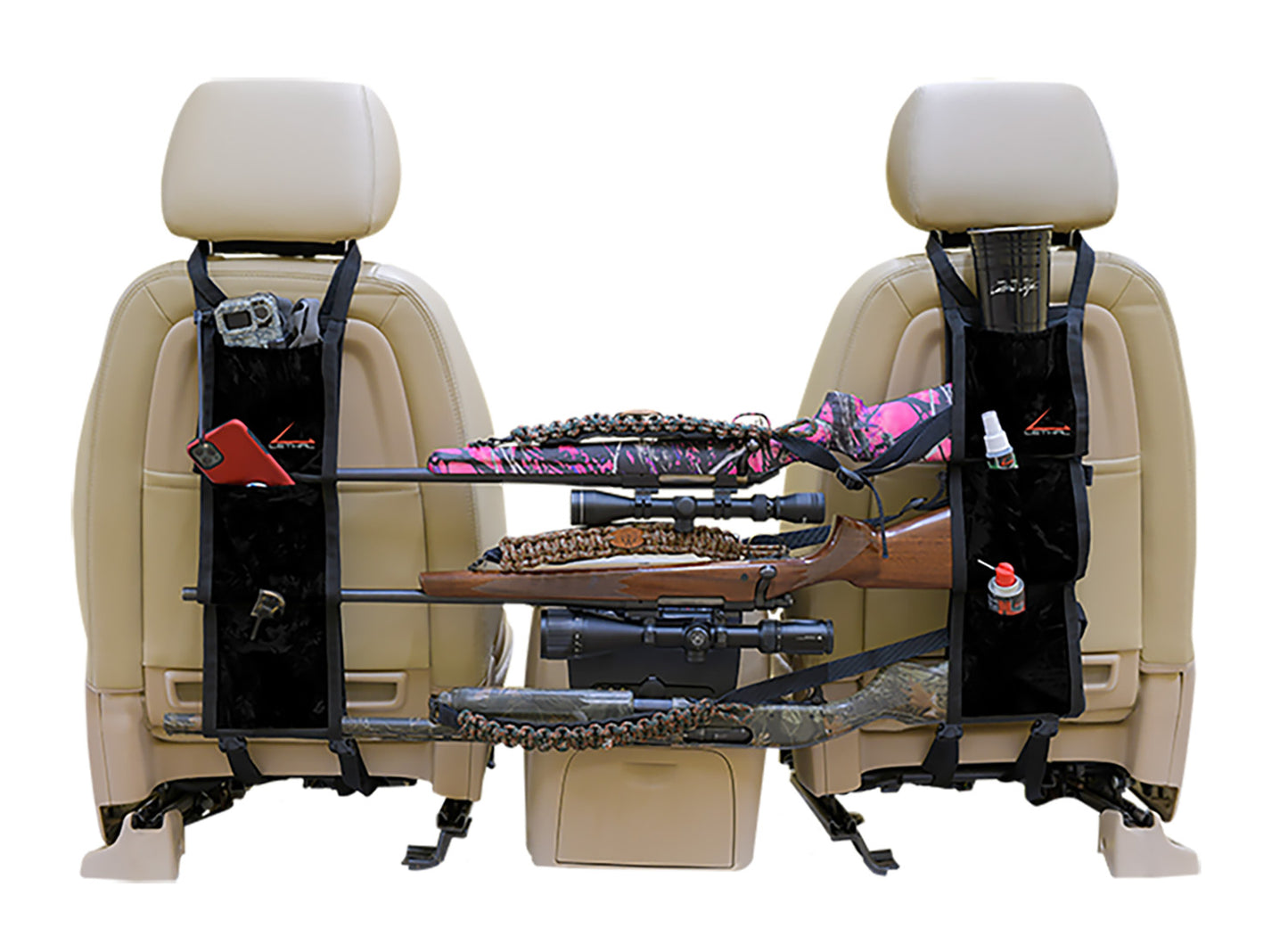 Lethal 9552B671 Back Seat Gun Sling Black Heavy Duty Water Resistant Fabric Holds Up To 3 Guns With Or Without Scope