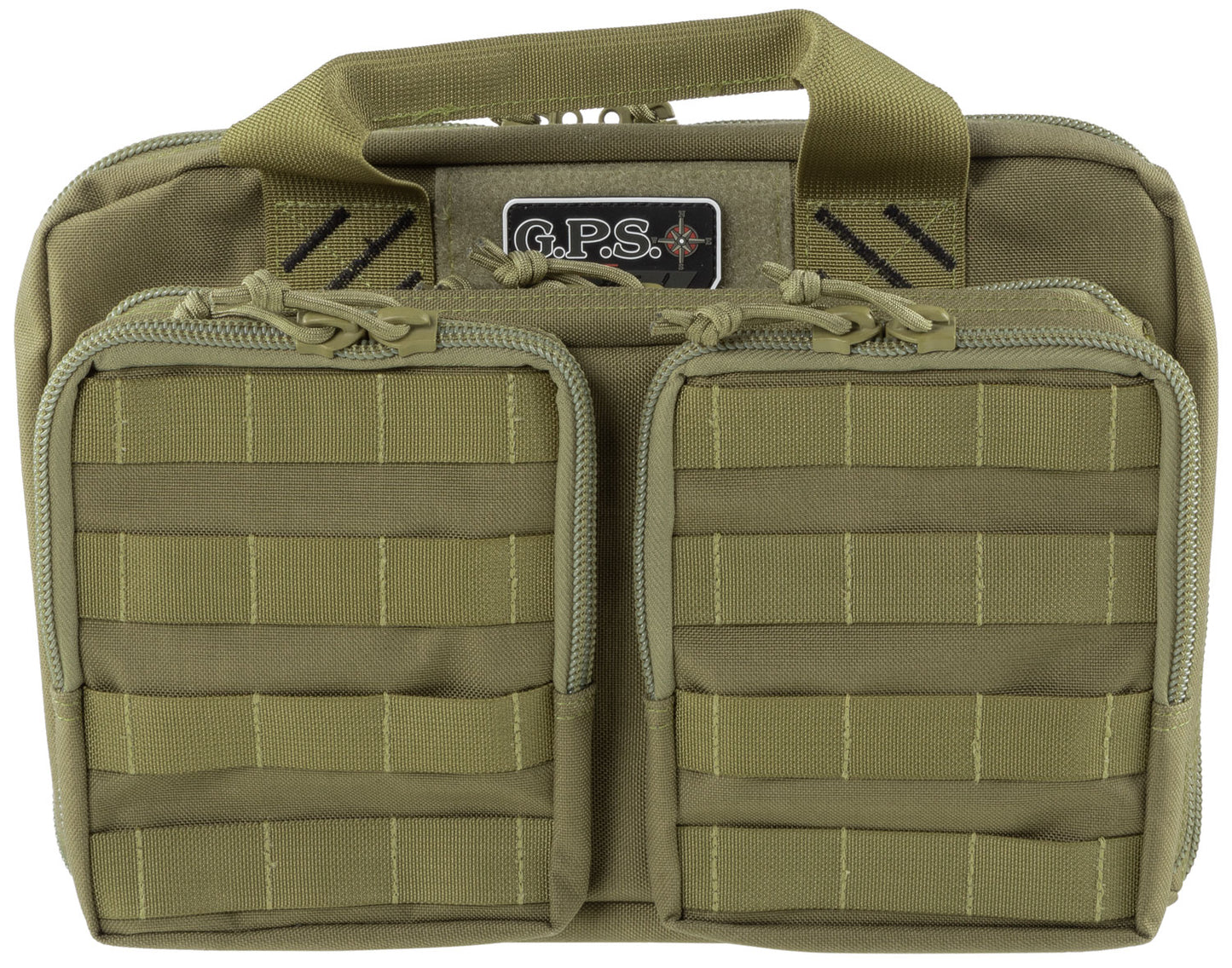 GPS Bags T1312PCT Tactical Quad +2 Tan 1000D Polyester With YKK Lockable Zippers, 8 Mag Pockets, 2 Ammo Front Pockets, Visual ID Storage System & Holds Up To 6 Handguns