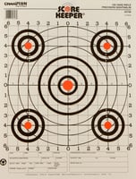 Champion Targets 45726 Score Keeper Bullseye Paper Hanging 100 Yds Pistol/Rifle 14" X 18" Multi-Color 12 PK