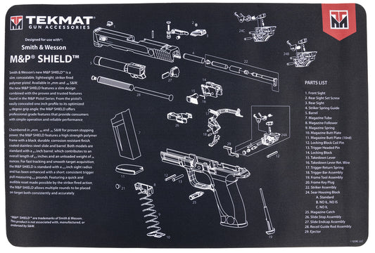TekMat TEKR17SWMPSHIELD S&W M&P Shield Parts Diagram 11" X 17"