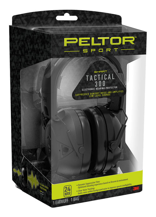 Peltor TAC300OTH Sport Tactical 300 24 DB Over The Head Black Adult 1 Pair