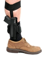 Blackhawk 40AH00BKL Ankle Size 00 Black Cordura Velcro Fits Small Frame 5rd Revolver With Hammer Spur Left Hand