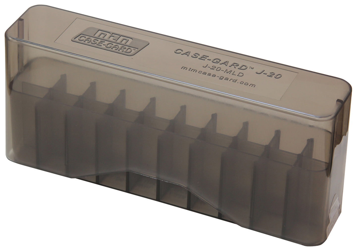 MTM Case-Gard J20MLD41 J-20 Ammo Box 30-30 Win 45-70 Gov Rifle Clear Smoke Polypropylene 20rd