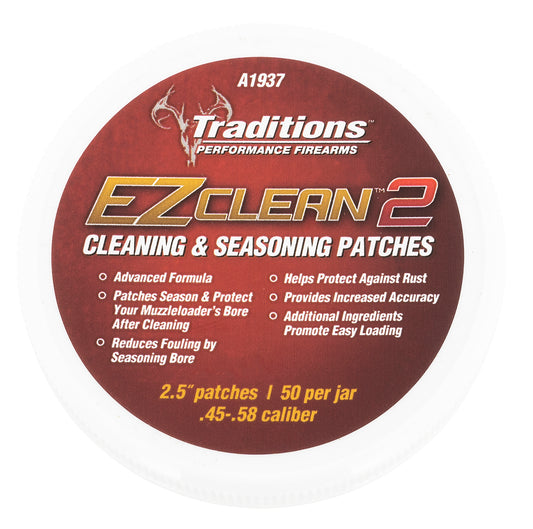 Traditions A1937 EZ Clean 2 Cleaning Patches .45 .58 2.5" Patches 50 Pkg