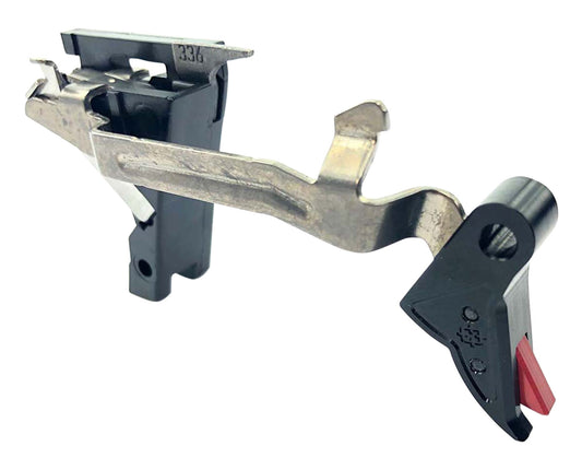 Cross Armory CRGTDI Drop-In Trigger With Bar Flat Trigger With 3.50 Lbs Draw Weight & Black/Red Finish For Glock Gen1-4