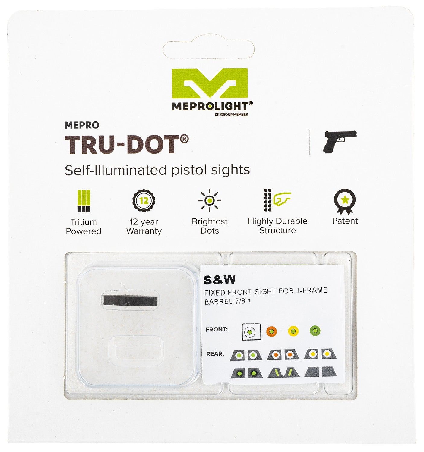 Meprolight USA Tru-Dot Black | Green Tritium Front Sight