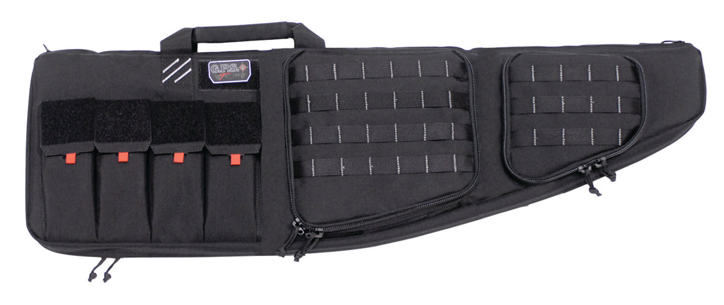 GPS Bags GPST43ARDB Tactical AR Case 43" Black 1000D Polyester With Mag & Storage Pockets, EPE Padding, Lockable Zippers, & External Handgun Pocket Holds 2 Rifles