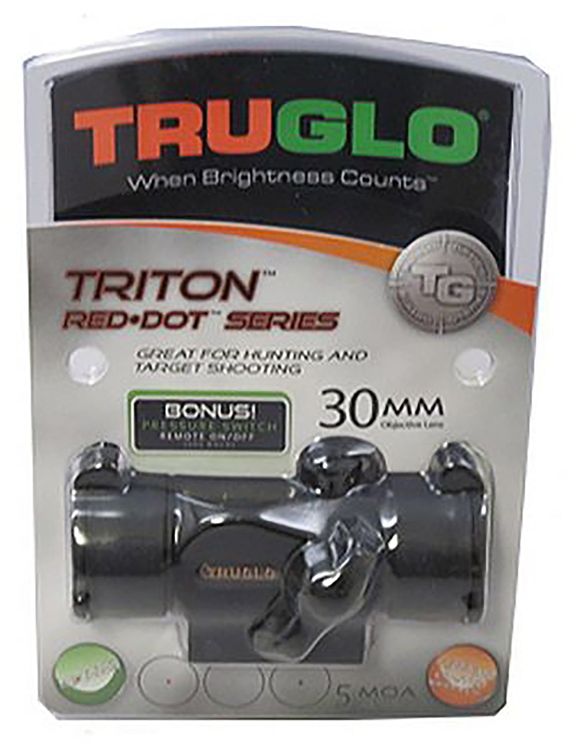 TRUGLO TG8230B Triton Red Dot Sight 30mm, 5 MOA Dot Red/Green/Blue With