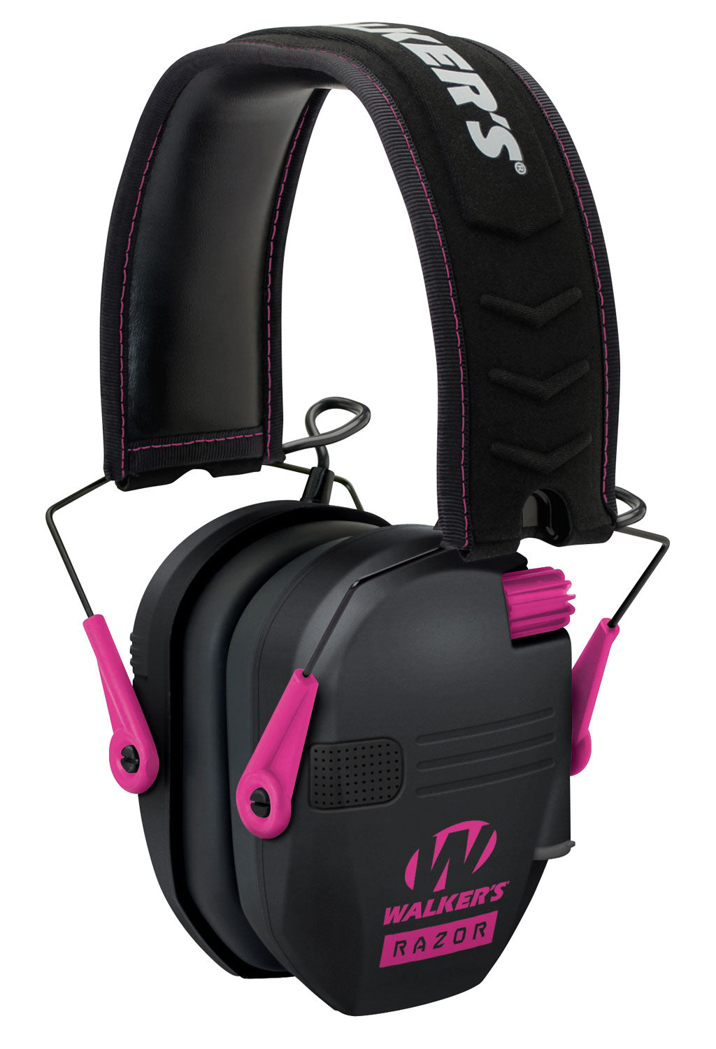 Walkers GWPRSEMPNK Razor Slim Electronic Muff 23 DB Over The Head Black Polymer W/Pink Accents