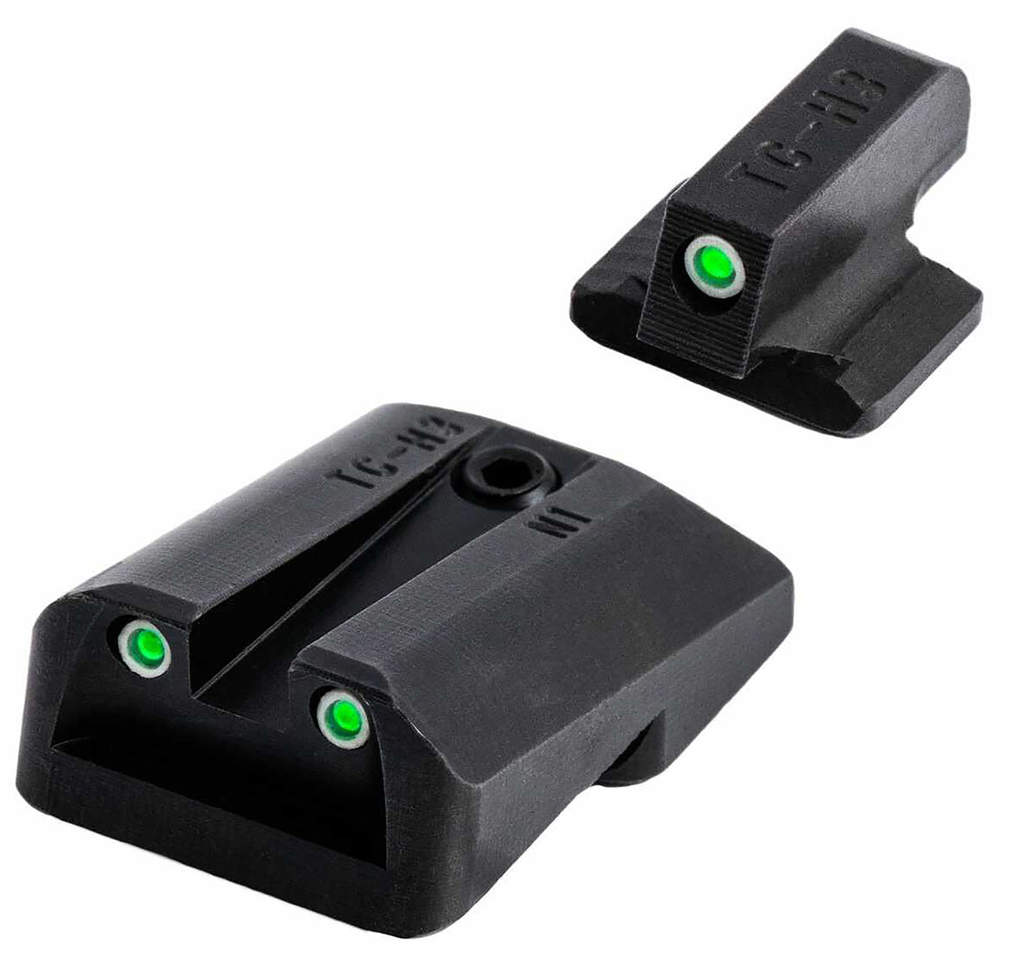 TruGlo TGTG231A1W Tritium Pro Black | Green Tritium White Outline Front Sight Green Tritium Rear Sight