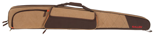 Allen 82152 Humbolt Shotgun Case 52" Tan Cotton Canvas W/Endura Brown Panels, Pockets, Quilted Interior & Lockable Zipper Includes Choke Tube Organizer