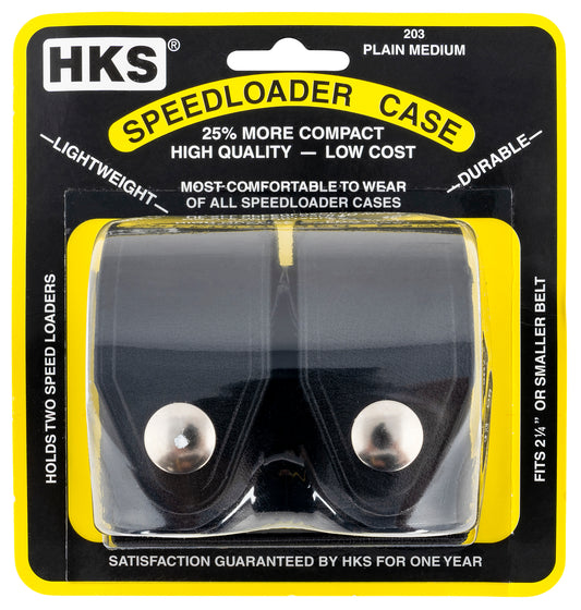 HKS 203MB SpeedLoader Case Double Black Hytrel Belt Loop Medium Belts 2.25" Wide