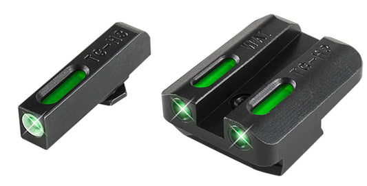 TruGlo TG13WA1A TFX Black | Green Tritium & Fiber Optic White Outline Front Sight Green Tritium & Fiber Optic Rear Sight